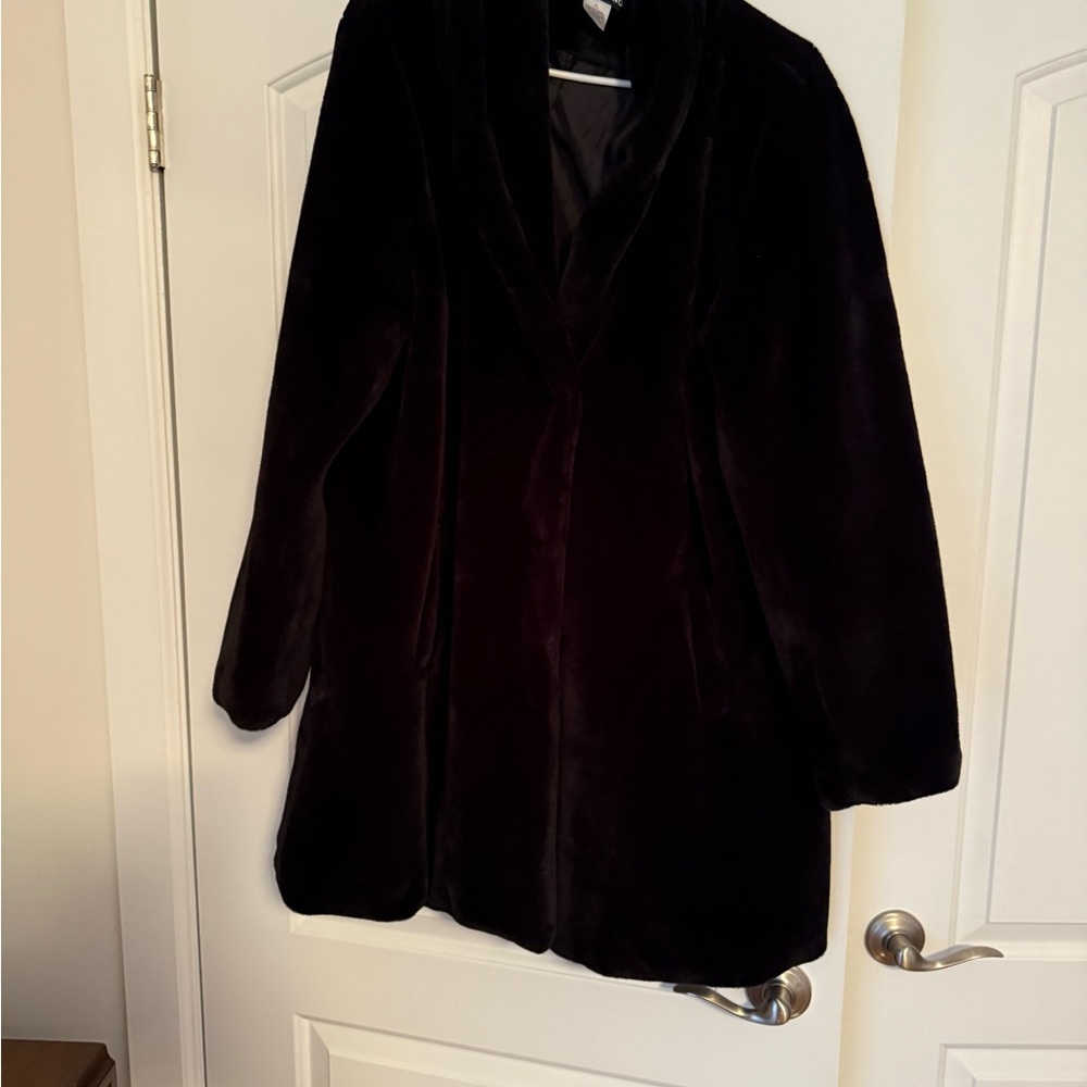 Black faux fur jacket